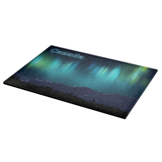 Aurora Borealis - Kanada Schneidebrett (Ecke)