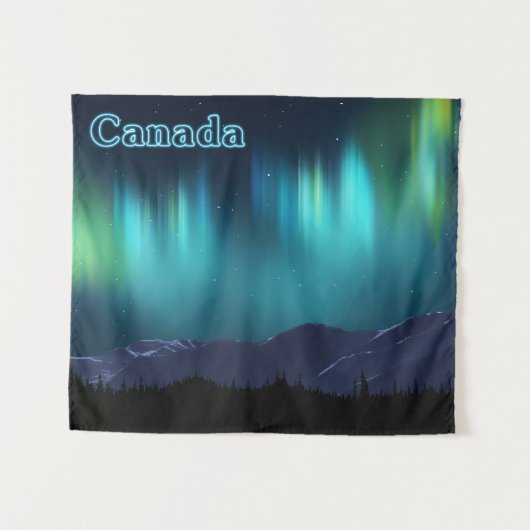 Aurora Borealis - Kanada Wandteppich (Vorderseite (Horizontal))