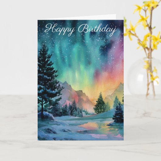 Aurora Borealis Karte (Gelbe Blume)