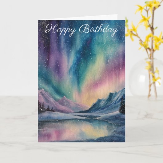 Aurora Borealis Karte (Gelbe Blume)