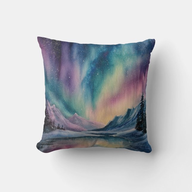 Aurora Borealis Kissen (Vorderseite)