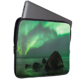 Aurora Borealis | Lofoten Beach Norwegen Laptopschutzhülle (Vorne Rechts)