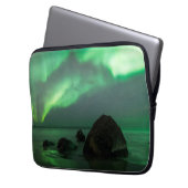 Aurora Borealis | Lofoten Beach Norwegen Laptopschutzhülle (Vorderseite Links)