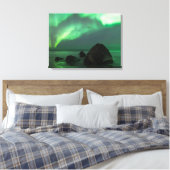 Aurora Borealis | Lofoten Beach Norwegen Leinwanddruck (Insitu (Schlafzimmer))