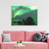 Aurora Borealis | Lofoten Beach Norwegen Leinwanddruck (Insitu (Wohnzimmer))