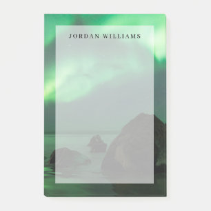 Aurora Borealis   Lofoten Beach Norwegen Post-it Klebezettel