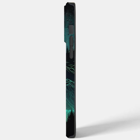 Aurora Borealis Mountains iPhone Case (Rückseite / Links)