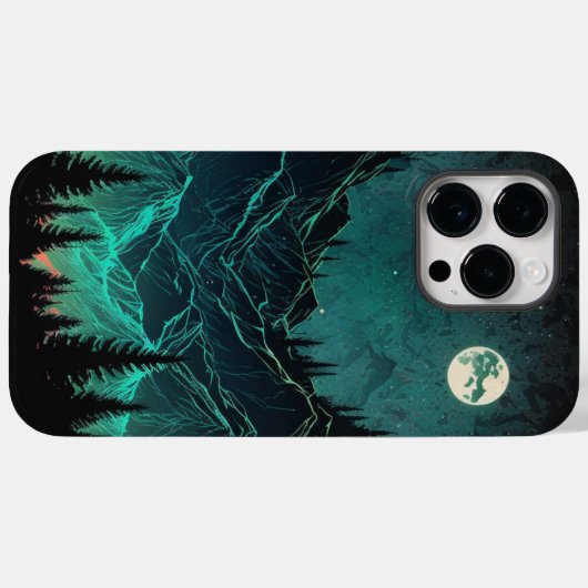 Aurora Borealis Mountains iPhone Case (Rückseite (Horizontal))