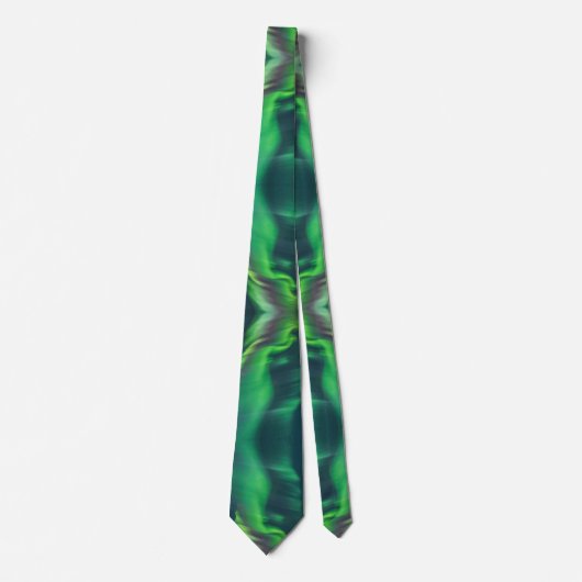 Aurora Borealis Mystical Boho Green Blue Neck Tie Krawatte (Vorderseite)