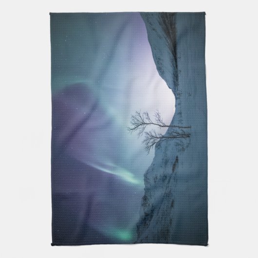 Aurora Borealis Night Geschirrtuch (Vertikal)