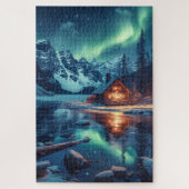 Aurora Borealis Nordic Night Nature Landschaft Puzzle (Vertikal)