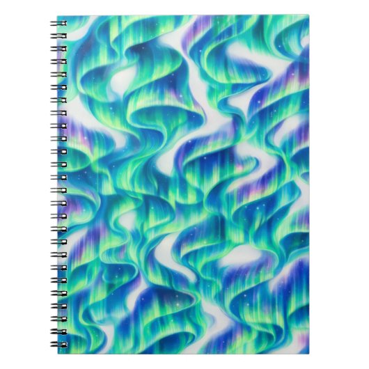 Aurora Borealis Nordlicht Abstractes Muster Notizblock (Vorderseite)