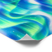 Aurora Borealis Nordlicht Abstractes Muster Poster (Ecke)