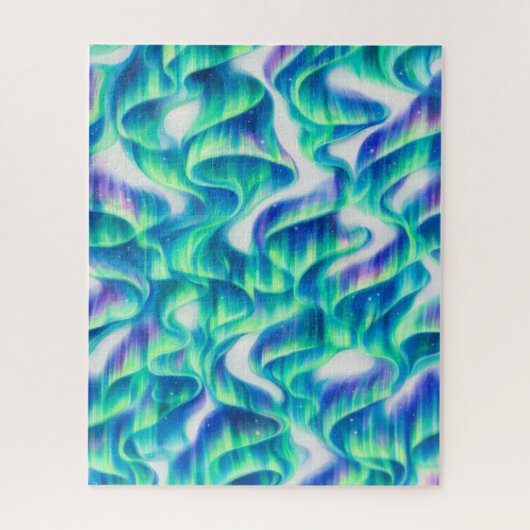 Aurora Borealis Nordlicht Abstractes Muster Puzzle (Vertikal)