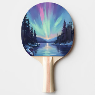 Aurora Borealis Nordlicht Aquarell Tischtennis Schläger