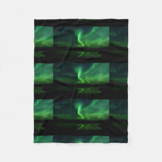 Aurora Borealis Nordlicht-Baum-Natur-Länder Fleecedecke (Vorderseite)