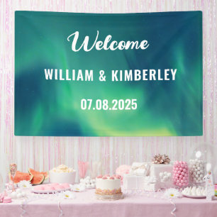 Aurora Borealis Nordlicht Grüne Hochzeit Banner