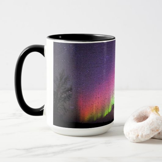 Aurora Borealis Nordlicht-Schicksals-Schicksals Tasse (Mit Donut)