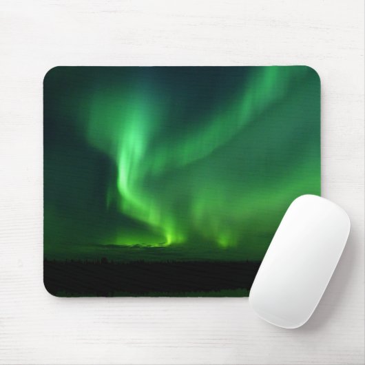 Aurora Borealis Nordlichter Alaska Himmel Grün Mousepad (Mit Mouse)