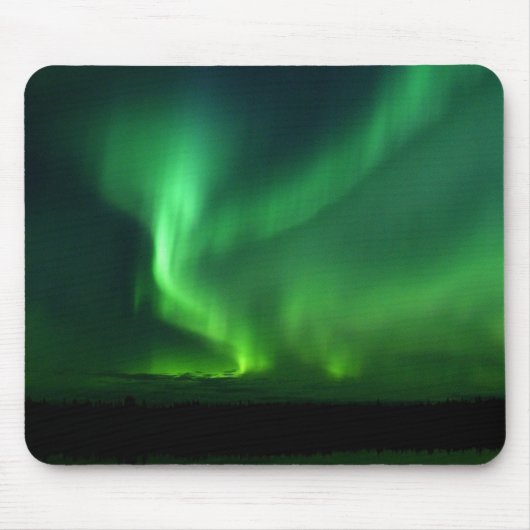 Aurora Borealis Nordlichter Alaska Himmel Grün Mousepad (Vorne)