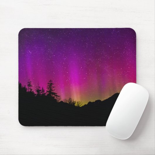 Aurora Borealis Nordlichter Alaska Himmel Grün Mousepad (Mit Mouse)