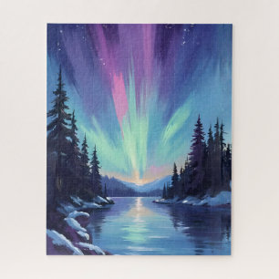 Aurora Borealis   Nordlichter Aquarell Puzzle