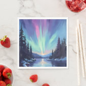 Aurora Borealis | Nordlichter Aquarell Serviette (Beispiel)