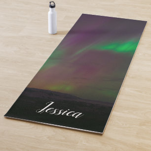 Aurora Borealis Nordlichter Arktische Berge Y Yogamatte