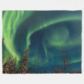 Aurora Borealis Nordlichter Arktische Grüne Nacht Fleecedecke (Vorderseite (Horizontal))