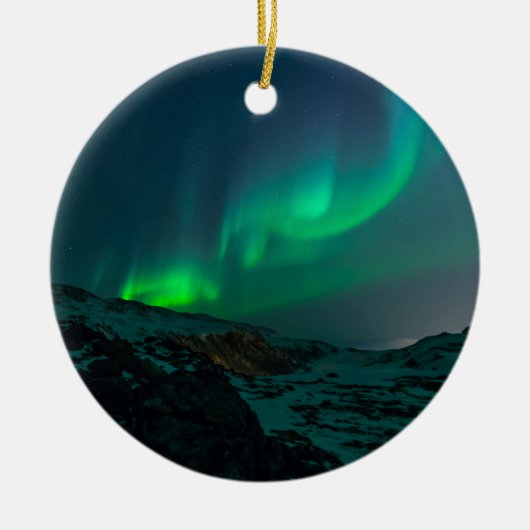 Aurora Borealis Nordlichter arktischer Nachthimmel Keramik Ornament (Vorne)
