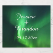 Aurora Borealis Nordlichter Hochzeit Bierflaschenetikett (Einzelnes Label)