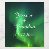 Aurora Borealis Nordlichter Hochzeit Weinetikett (Einzelnes Label)