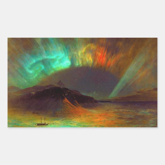 Aurora Borealis, Nordlichter Rechteckiger Aufkleber (Vorderseite)