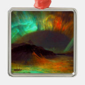 Aurora Borealis - Nordlichter Silbernes Ornament (Vorne)