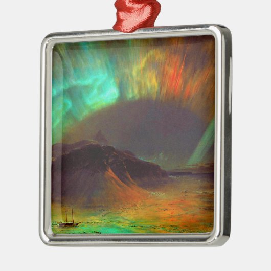 Aurora Borealis - Nordlichter Silbernes Ornament (Links)