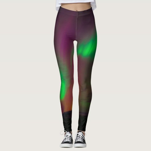 Aurora Borealis Nordlichter Wintersterne Leggings (Vorderseite)