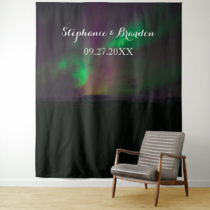 Aurora Borealis Northern Light Wedding Foto Booth Wandteppich