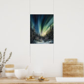 Aurora Borealis Northern Lights Art Print Poster (Küche)