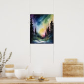 Aurora Borealis Northern Lights Art Print Poster (Küche)