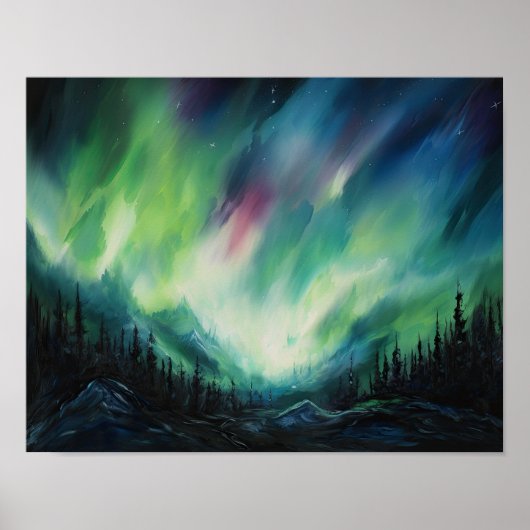 Aurora Borealis Northern Lights Art Print Poster (Vorne)