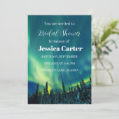Aurora Borealis Northern Lights Brautparty Einladung (Stehend Vorderseite)