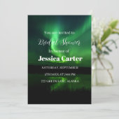 Aurora Borealis Northern Lights Brautparty Einladung (Stehend Vorderseite)