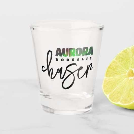 Aurora Borealis (Northern Lights) Chaser Schnapsglas (Vorderseite)