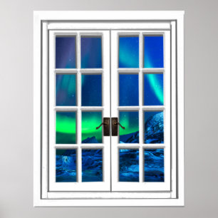 Aurora Borealis Northern Lights Fake Art Poster