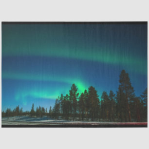 Aurora Borealis Northern Lights Forest Decoupage Seidenpapier