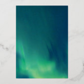 Aurora Borealis Northern Lights Goldmedaille Hochz Folieneinladung (Rückseite)