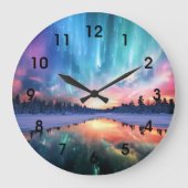 Aurora Borealis, Northern Lights, Große Wanduhr (Vorderseite)