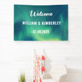Aurora Borealis Northern Lights Grüne Hochzeit Banner (InSitu)