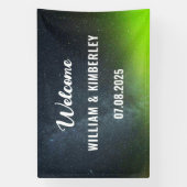 Aurora Borealis Northern Lights Grüne Hochzeit Banner (Vertikal)