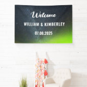 Aurora Borealis Northern Lights Grüne Hochzeit Banner (InSitu)